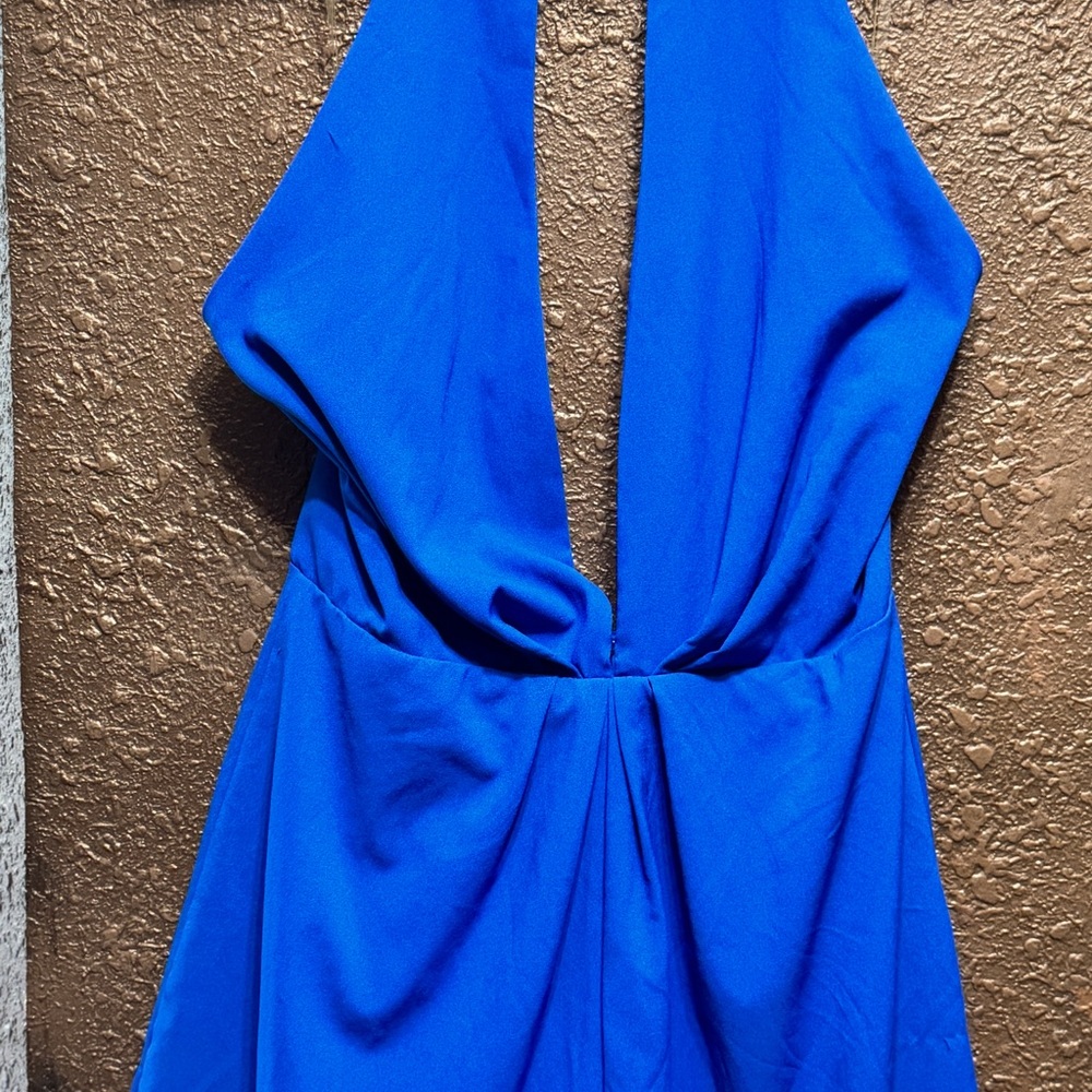 Vibrant Blue Halter Dress